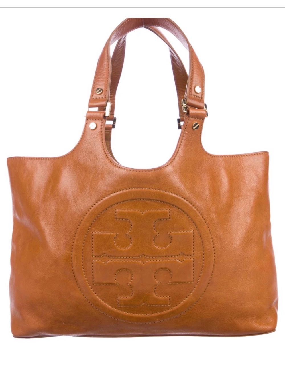 Tory Burch Tan Leather Bombe Tote Bag